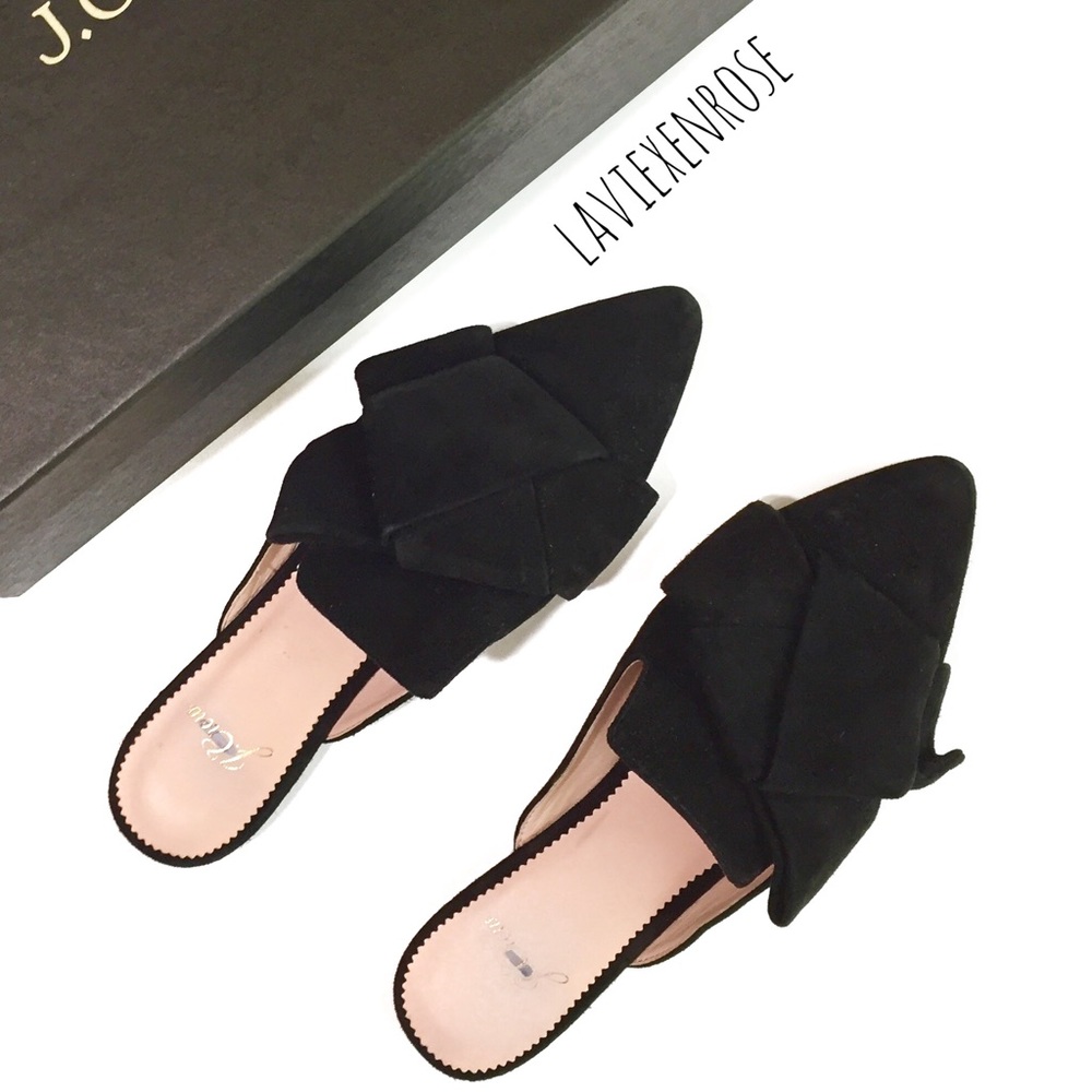 J. Crew Velvet Pointed-Toe Slide Mules